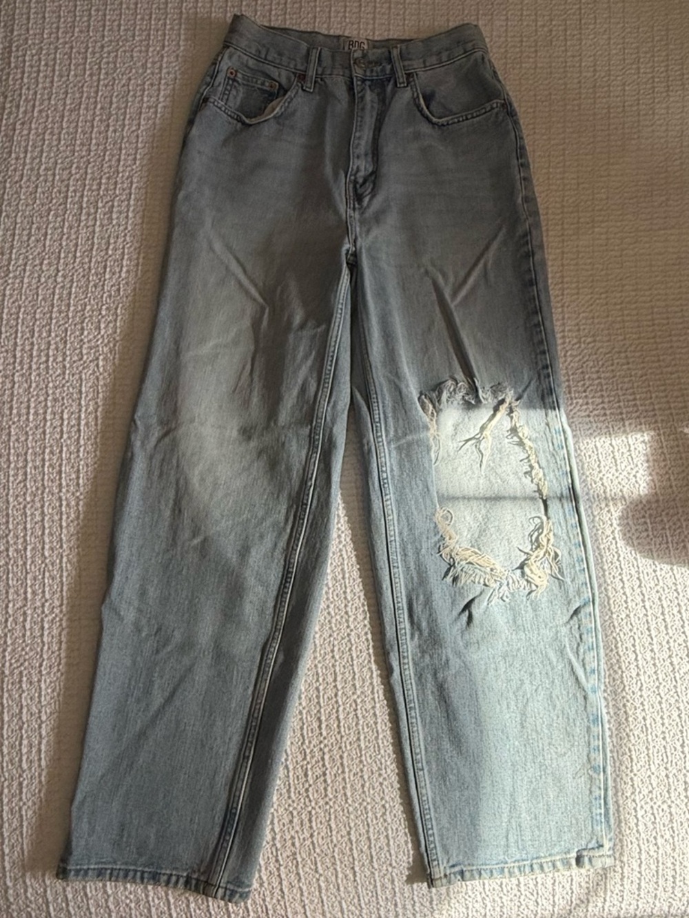 Urban Outfitters Light Blue High-rise Baggy Ripped Jeans